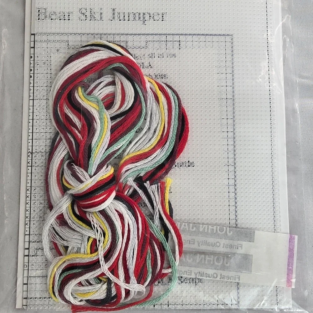 Coca-Cola Counted Cross Stitch Kit Skit Jumper Bear Vintage‎ 1994 3.25
